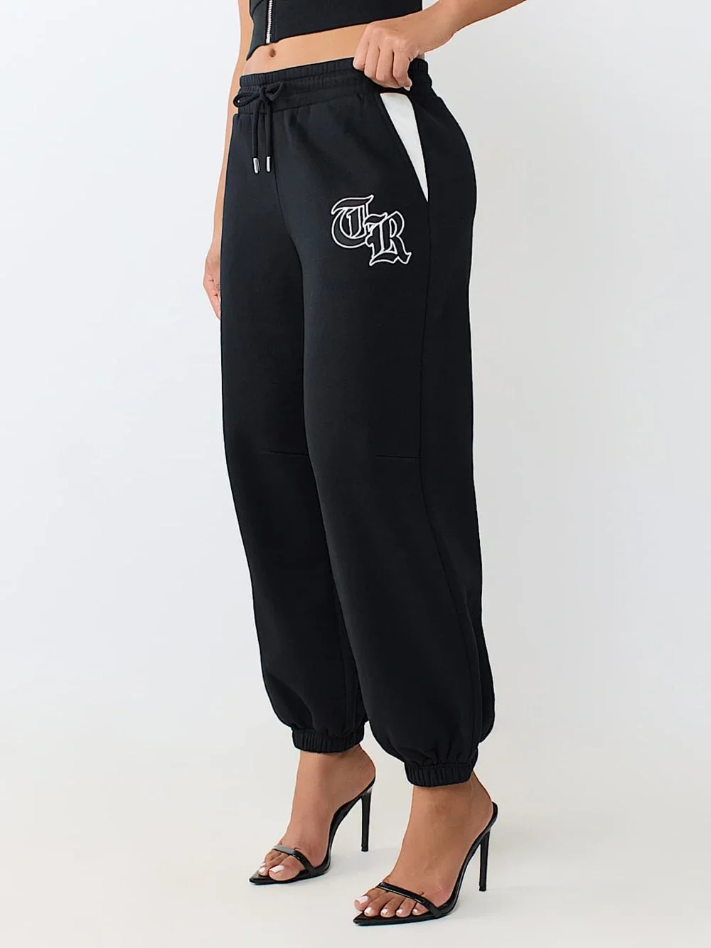 NWT TRUE RELIGION Black Womens Logo Sweatpants (comes in a set)